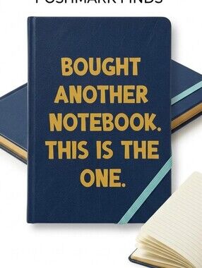 Custom Blue 'Bought‎ Another Notebook' Hardcover Journal with Gold Lettering